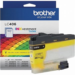 Cartucho Original LC406YS Brother Amarelo 1.500Páginas Para J4335 J4345 J5855 J6555 J4535 J5955 J6955