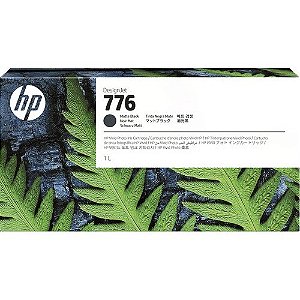 HP 776 1XB12A Preto Fosca 1Litro Cartucho de Tinta Original PLUK Para DesignJet Z9+