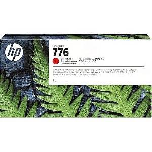 HP 776 1XB10A Vermelho Cromático 1Litro Cartucho de Tinta Original PLUK Para DesignJet Z9+