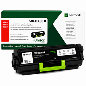 Toner Original 50FBX00 50F4X00 Lexmark Preto 10.000Páginas Para MS410 MS415 MS510 MS610 MX310 MX410 MX510 MX511 MX610 MX611 MX511 MX611