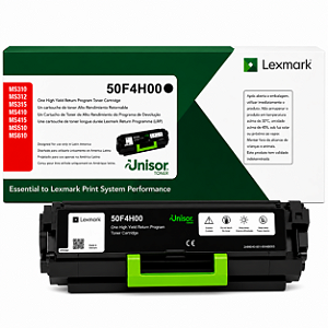 Toner Original 50F4H00 50FBH00 Lexmark Preto 5.000Páginas Para MS610DE MS610DN MS410DN MS310DN MS312DN MS315DN MS415DN