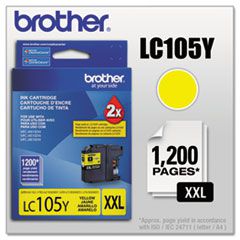 Original LC105Y Cartucho Brother Amarelo 1.200Páginas