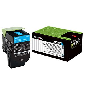 Original 70C8HC0 Toner Lexmark 708HC Ciano Autonomia 3.000Páginas