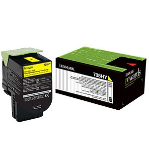 Original 70C8HY0 Toner Lexmark 708HY Amarelo Autonomia 3.000Páginas