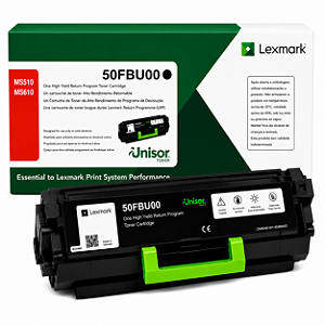 Toner Original 50FBU00 50F4U00 Lexmark Preto 20.000Páginas Para MS510dn MS610de MS610dn MS610dte MS610dtn