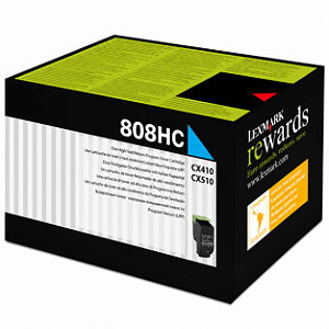 80C8HC0 808HC Toner Original Lexmark Ciano 3.000Páginas Para CX410DE CX510DHE