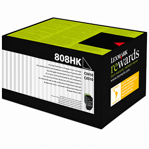 80C8HK0 808HK Toner Original Lexmark Preto 4.000Páginas Para CX410 CX-410DE CX410DE CX510 CX510DHE CX-510DHE