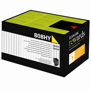 80C8HY0 808HY Toner Original Lexmark Amarelo 3.000Páginas Para CX410DE CX510DHE