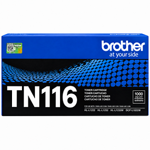 Toner Original TN116 Brother Preto 1.000Páginas Para L1222 L1222V L1232W L1232WV L1632W L1632WV