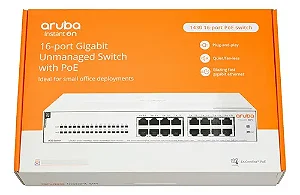 HPE R8R48A 1430-16G Switch 16 Portas Aruba PoE Não Gerenciavel