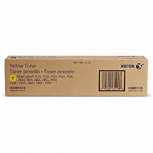 Toner Original 006R01518 Xerox Amarelo 15.000Páginas Para 7525 7530 7535 7545 7556 7830 7835 7845 7855 7970
