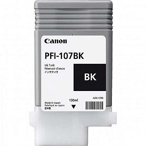 Original PFI-107BK 6705B003AA Cartucho de Tinta Canon Preto 130ml