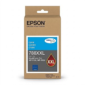 Tinta Original 788XXL Epson T788XXL220 Ciano 4.000Páginas Para WF5190 WF5690 WF5110 WF5620