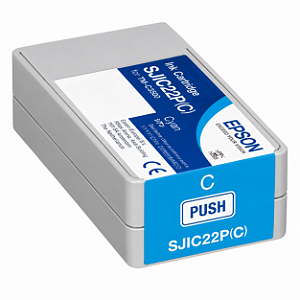 Cartucho Epson SJIC22PC Original C33S020581 Ciano 32,5ml Para C3500 C3510 C3520