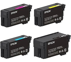 Kit T40W Quatro Cores Original Cartucho Preto Ciano Magenta Amarelo Epson Para T3170 T5170