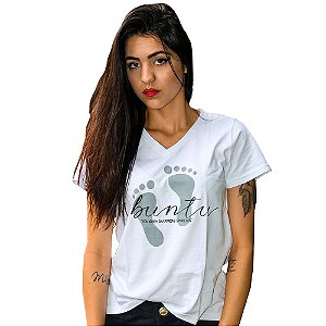 Camiseta Feminina Ubuntu Branca