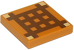 Placa Lisa 2x2 com desenho de Crafting Table do Minecraft Medium Nougat