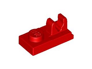 Placa Modificada 1x2 com Grampo na Parte Superior Vermelha