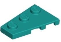 Placa 3x2 Esquerda Azul Turquesa