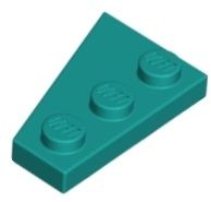 Placa 3x2 Direita Azul Turquesa