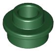 Placa Redonda 1x1 com Pino Aberto Verde Escura