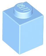 Tijolo 1x1 Azul Claro Brilhante