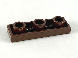 Placa Lisa 1x3 Invertida Marrom Escura