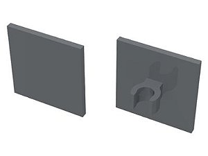 Sinal de estrada 2x2 quadrado com clip aberto Cinza Escuro