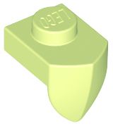 Placa Modificada 1x1 com dente vertical Yellowish Green