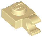 Placa Modificada 1x1 com Clip Horizontal Bege