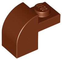 Tijolo Modificado 1x2x1 1/3 com curvatura superior Marrom