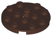 Placa redonda 4x4 com furo Marrom Escura