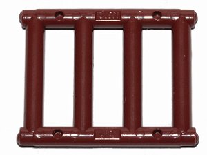 Barra 1x4x3 grade com saliências nas extremidades marrom