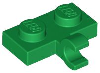 Placa modificada 1x2 com Clip Horizontal Verde