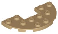 Placa Redonda 3x6 com corte 1x2 Bege Escura