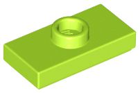 Placa Modificada 1x2 com botão Verde Limão