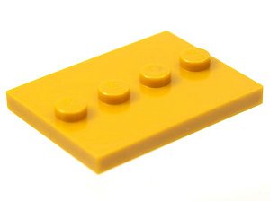 Placa Lisa Modificada 3x4 Dourada Perolada