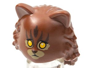 Capacete com máscara de gato marrom