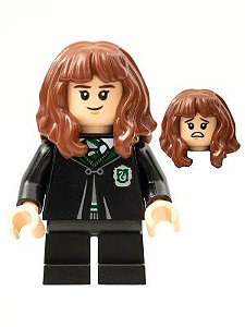 Minifigura Lego Harry Potter - Hermione com jaqueta da Sonserina