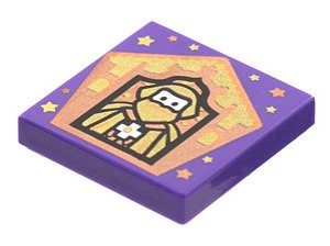 Placa Lisa 2x2 com desenho de Wizard Card de Godric Grifinória
