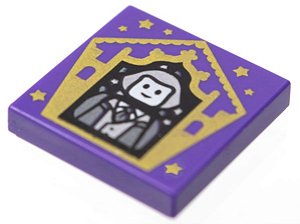 Placa Lisa 2x2 com desenho de Wizard Card de Garrick Ollivander