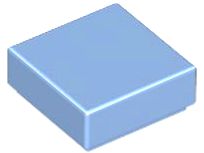 Placa Lisa 1x1 - Medium Blue