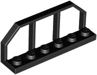 Placa modificada 1x6 com grade de vagão de trem Preta