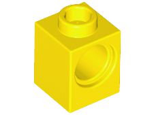 Tijolo Lego Technic com Furo para Pino 1x1 Amarelo