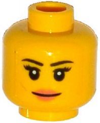 Cabeça de Minifigura feminina com sobrancelhas amarela