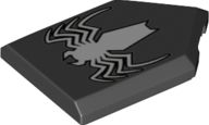 Placa Pentagonal 2x3 Modificada com Desenho de Aranha - Preta