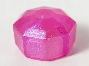 Joia octogonal 1x1 Translúcida Rosa Escura