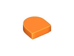 Placa Lisa Modificada 1x1 meio círculo Laranja