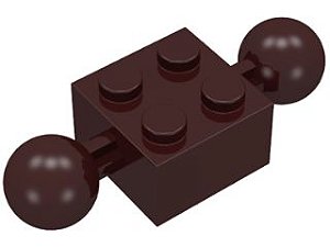 Tijolo Technic com Bolas e encaixe para Eixo Marrom Escuro