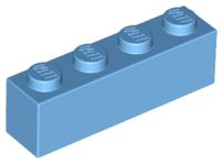 Tijolo 1x4 Medium Blue